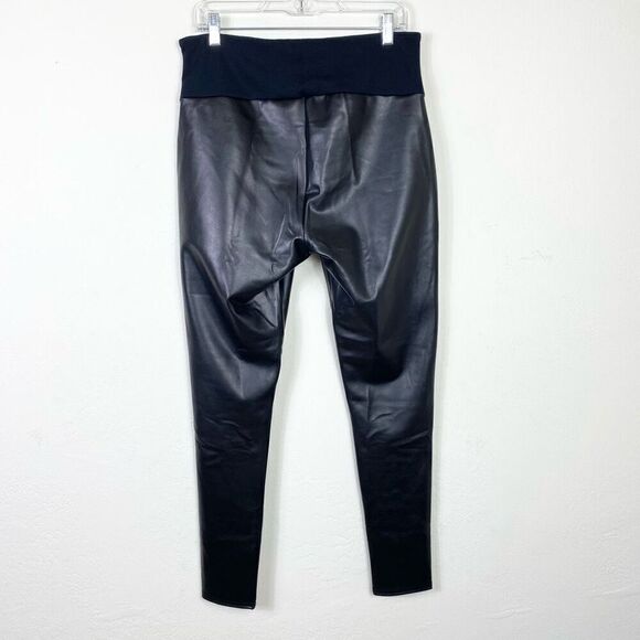 Assets by Spanx Black All Over Faux Leather Shaping Leggings Size 1X - Picture 4 of 6